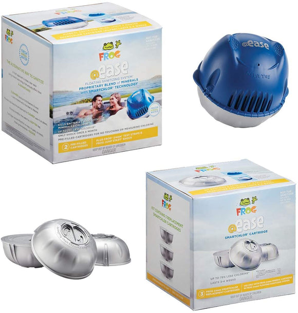 Frog @ease SmartChlor Floating Chlorine and Mineral Sanitizing System with Replacement SmartChlor Cartridge 3 Pack